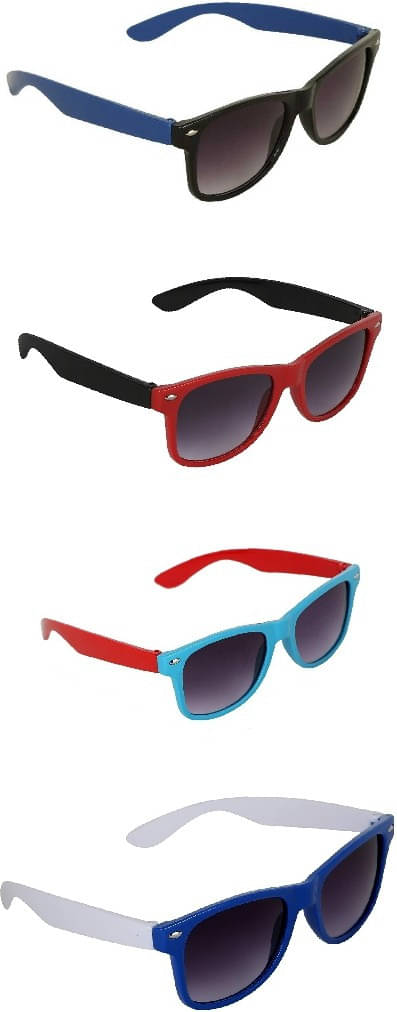     			uzak Multicolor Wrap Around Sunglasses ( Pack of 4 )