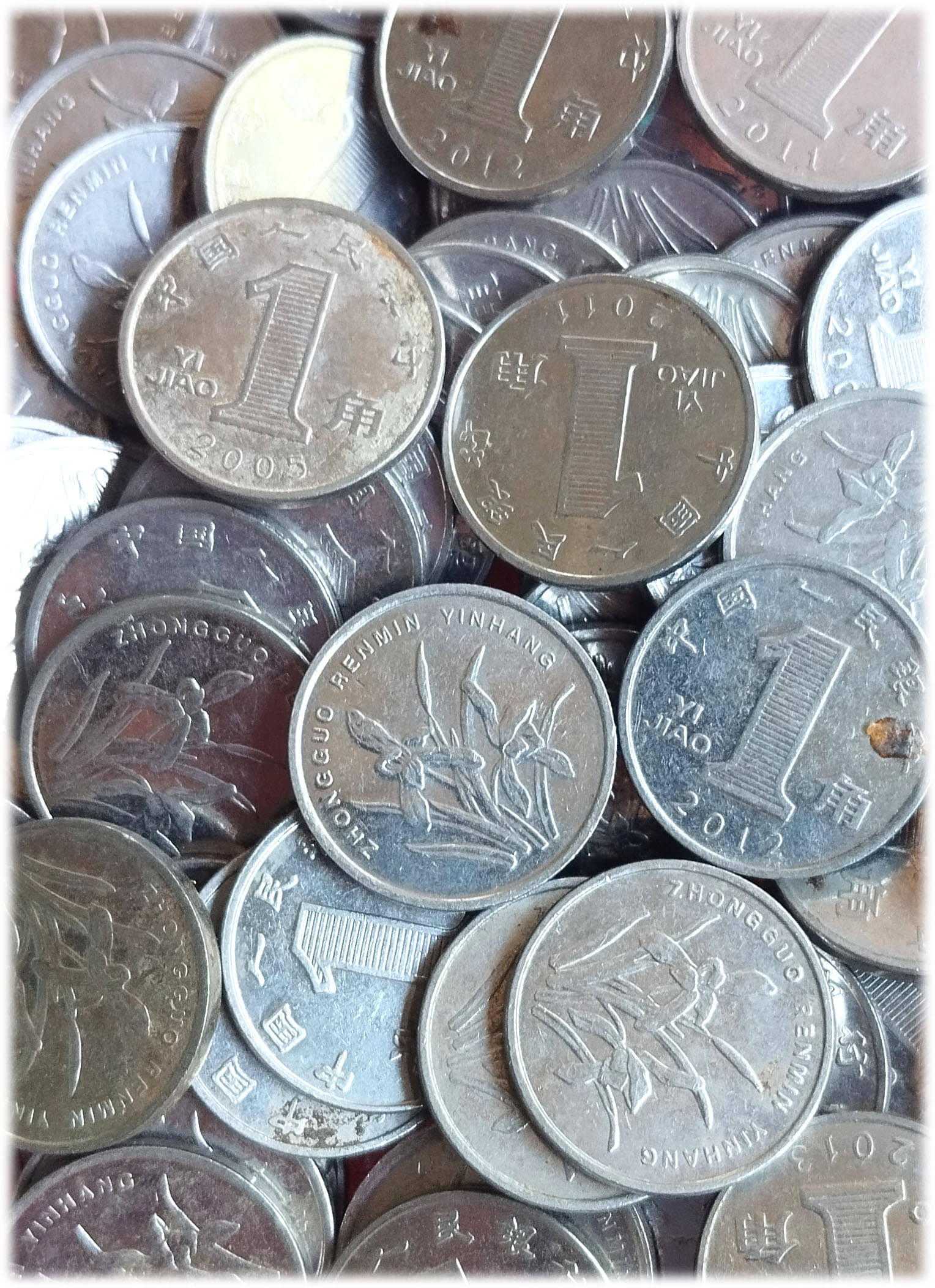     			( 10 COINS LOT ) - CHINA - 1 Jiao (magnetic) 2005-2018 Coins › Standard circulation coins Stainless steel • 3.2 g • ⌀ 19 mm