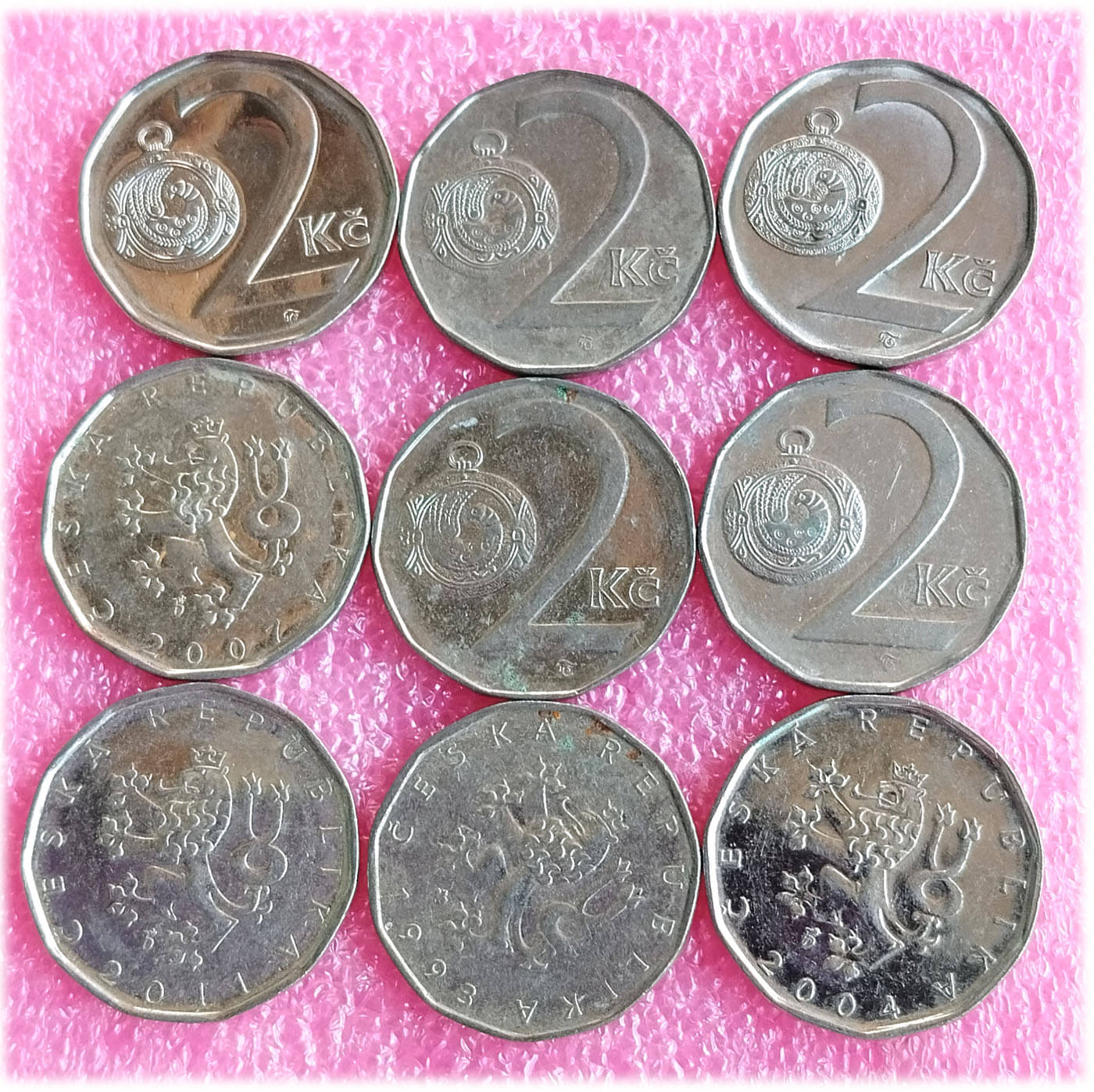     			( 10 COINS LOT ) - CZECH Republic 2 Korun 1993-2025 Coins › Standard circulation coins Nickel plated steel • 3.7 g • ⌀ 21.5 mm