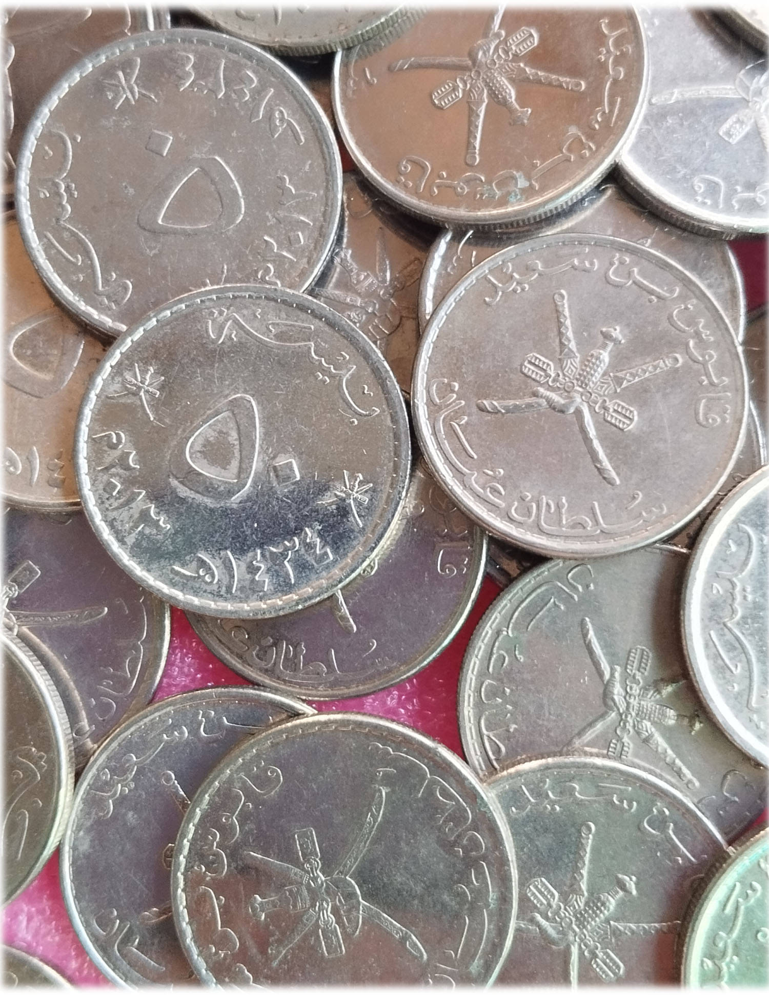     			( 10 COINS LOT ) - OMAN - 50 Baisa - Qaboos 1395-1418 (1975-2013) Coins › Standard circulation coins • 6.4 g • ⌀ 24 mm