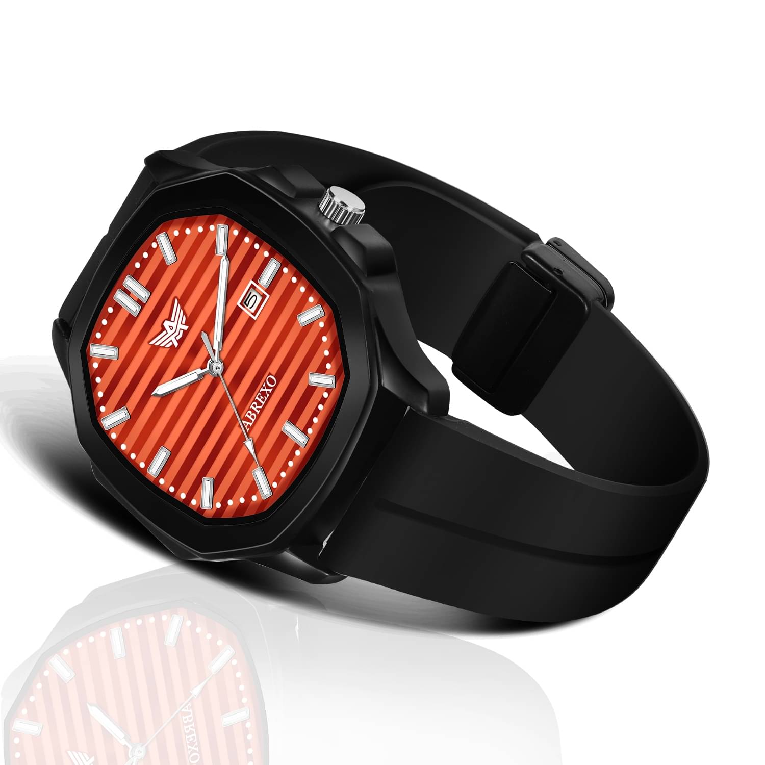     			Abrexo Black Silicon Analog Men's Watch