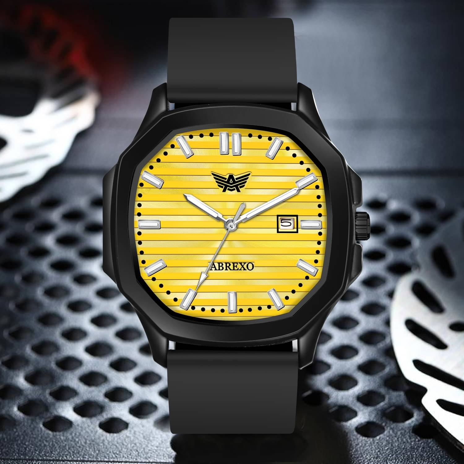    			Abrexo Black Silicon Analog Men's Watch