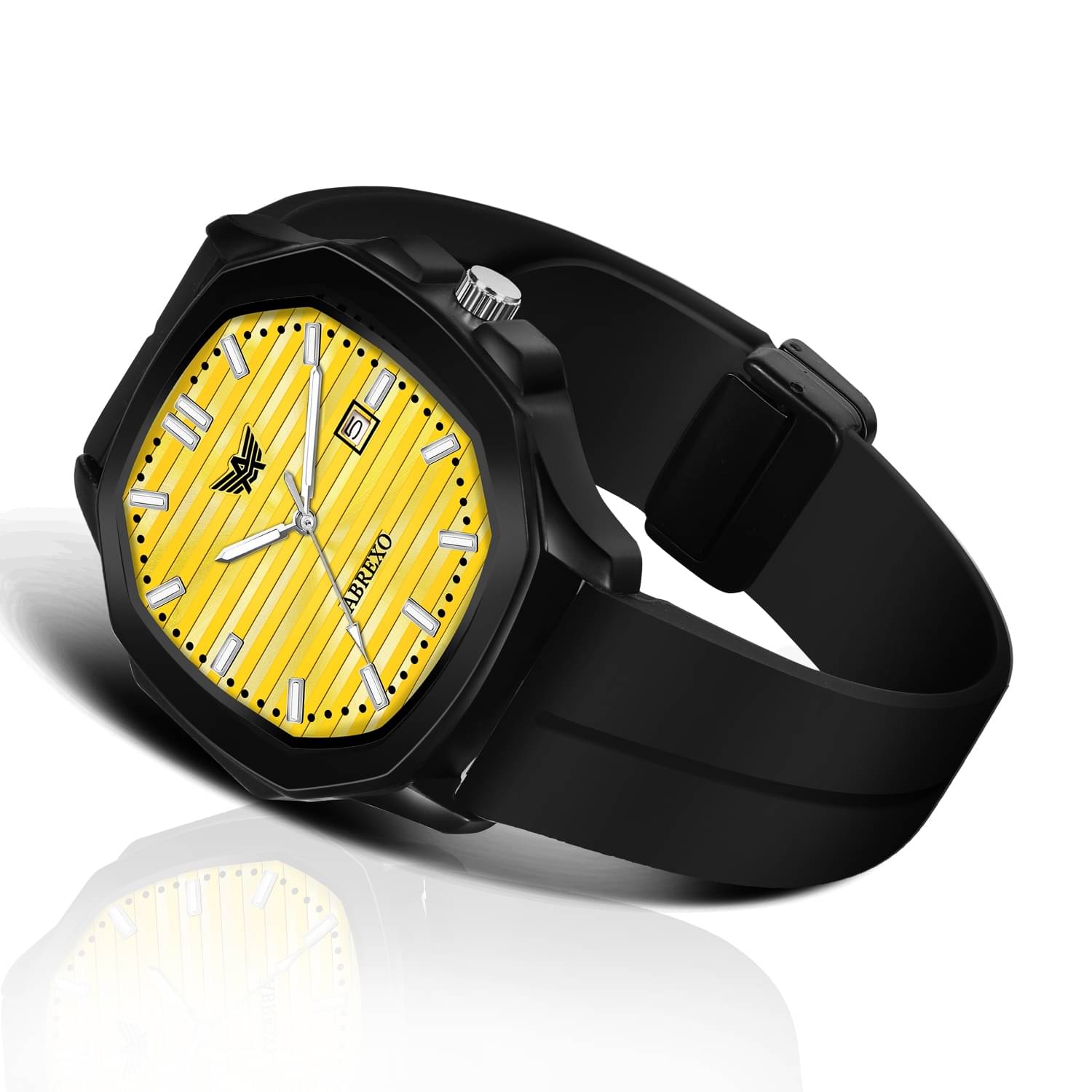     			Abrexo Black Silicon Analog Men's Watch
