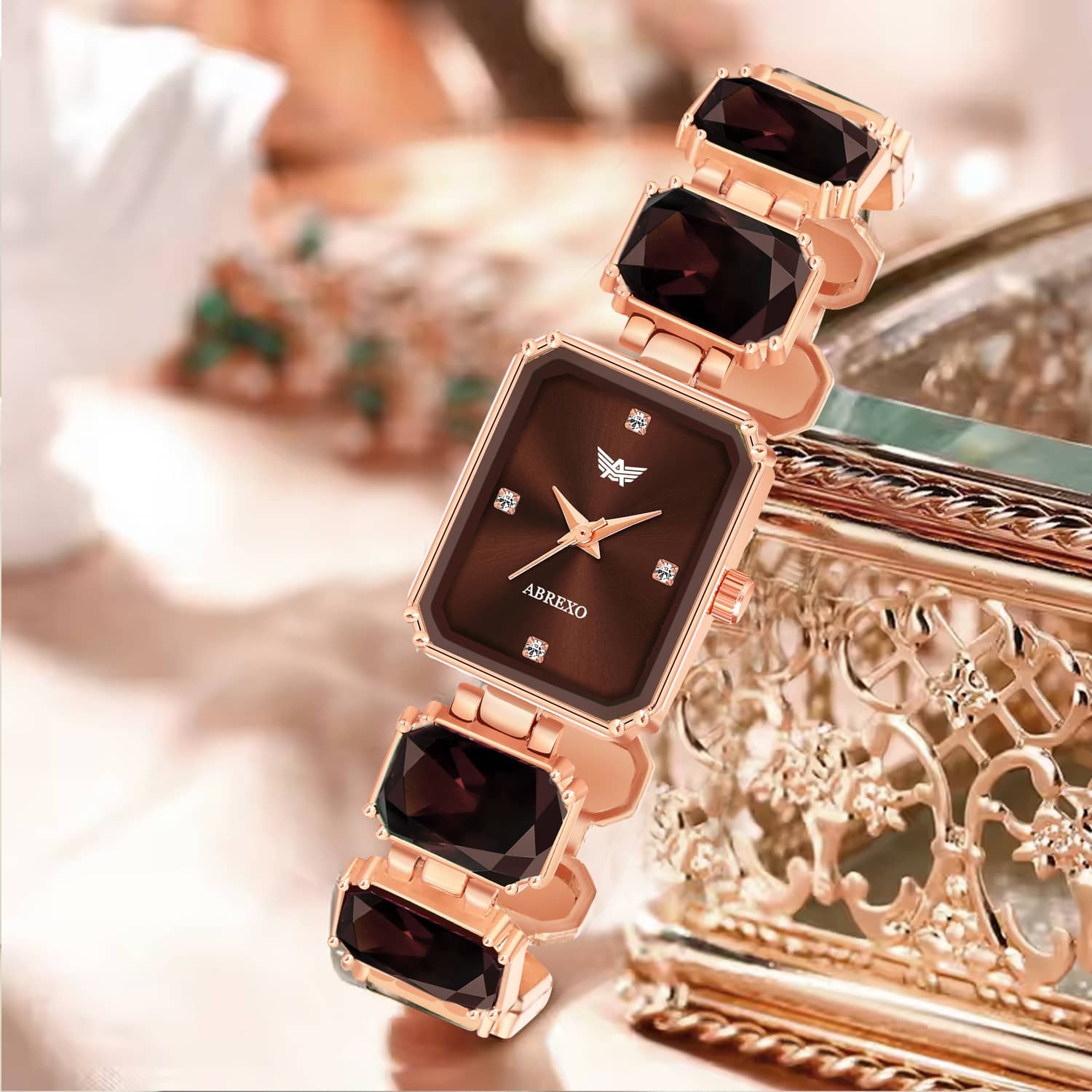 Abrexo Rose Gold Stainless Steel Analog Womens Watch