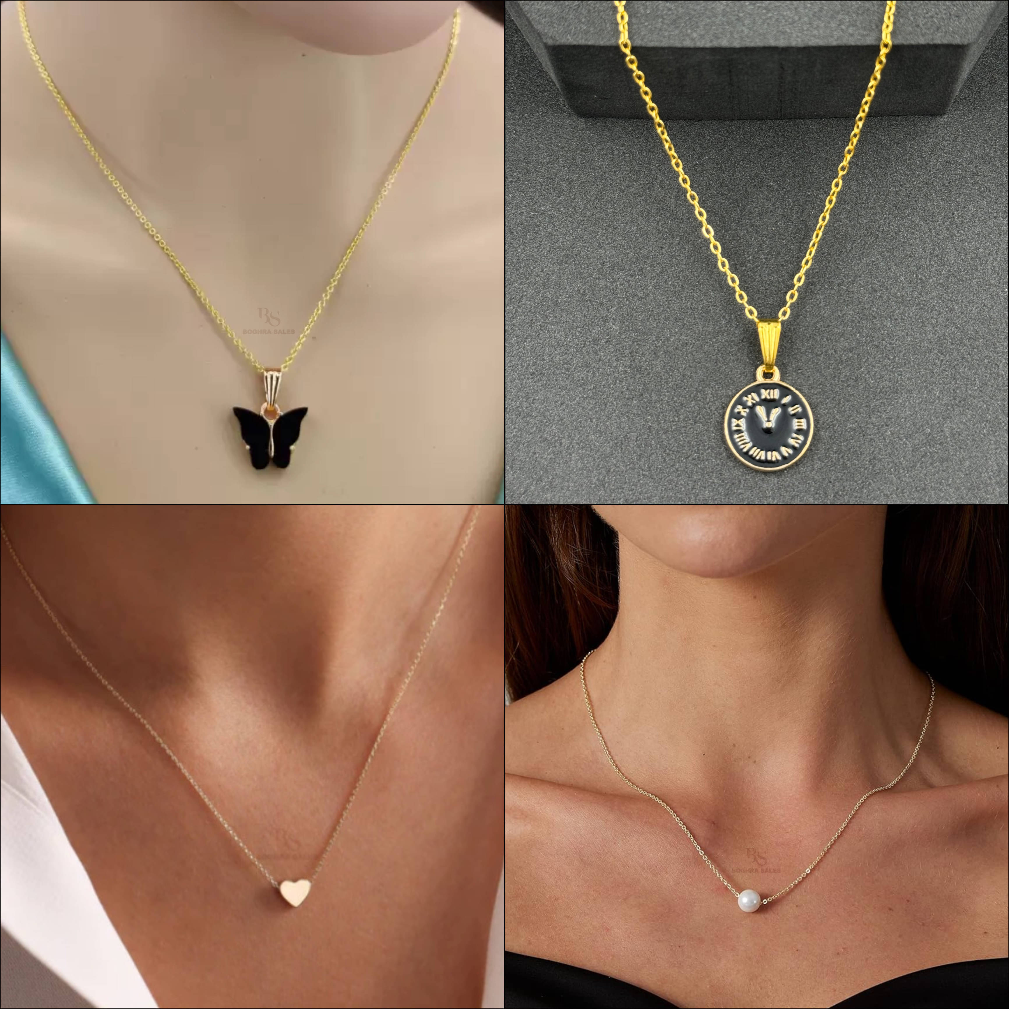     			BOGHRA SALES Gold Pendant set ( Pack of 4 )