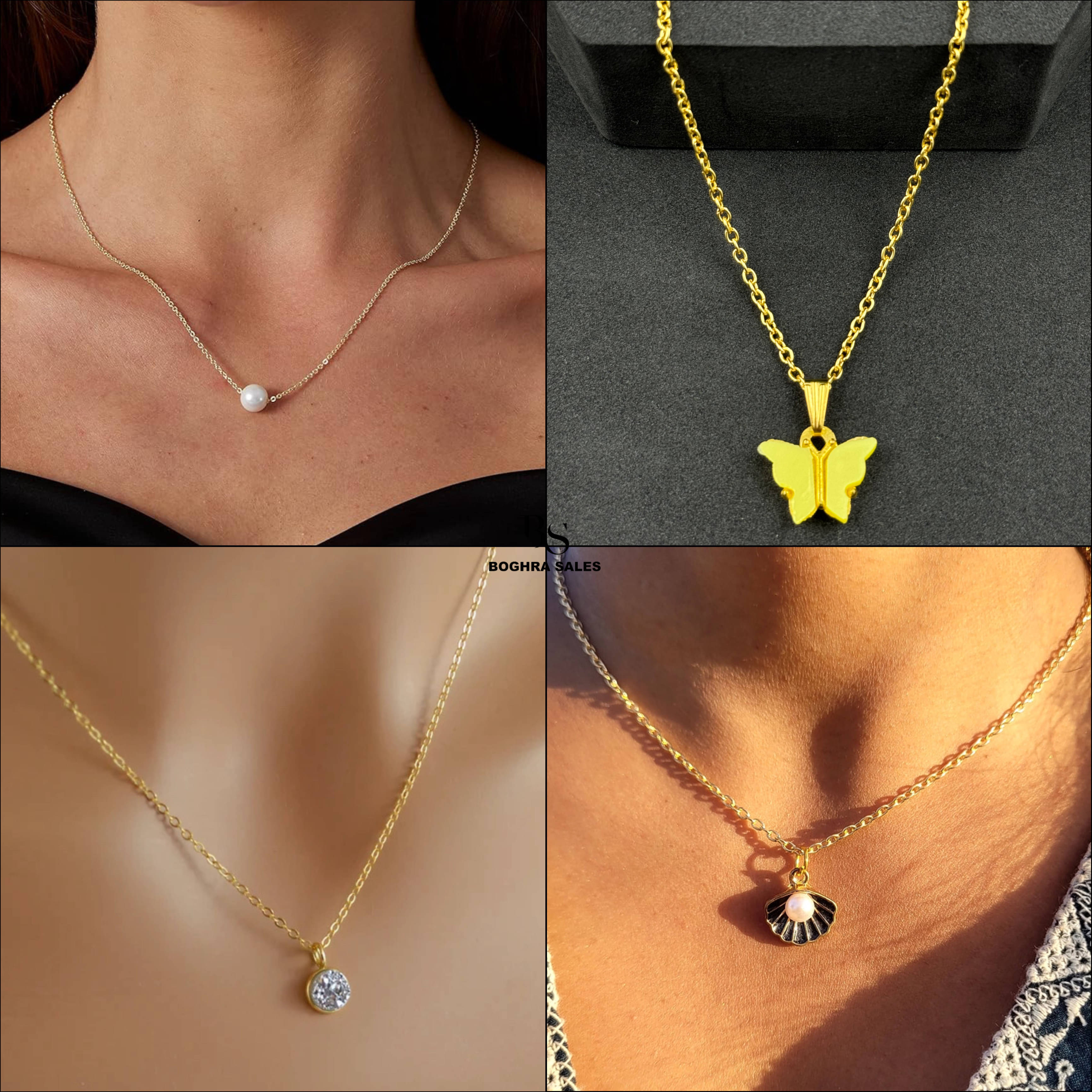 BOGHRA SALES Gold Pendant set ( Pack of 4 ) BOGHRA SALES Gold Pendant set ( Pack of 4 )