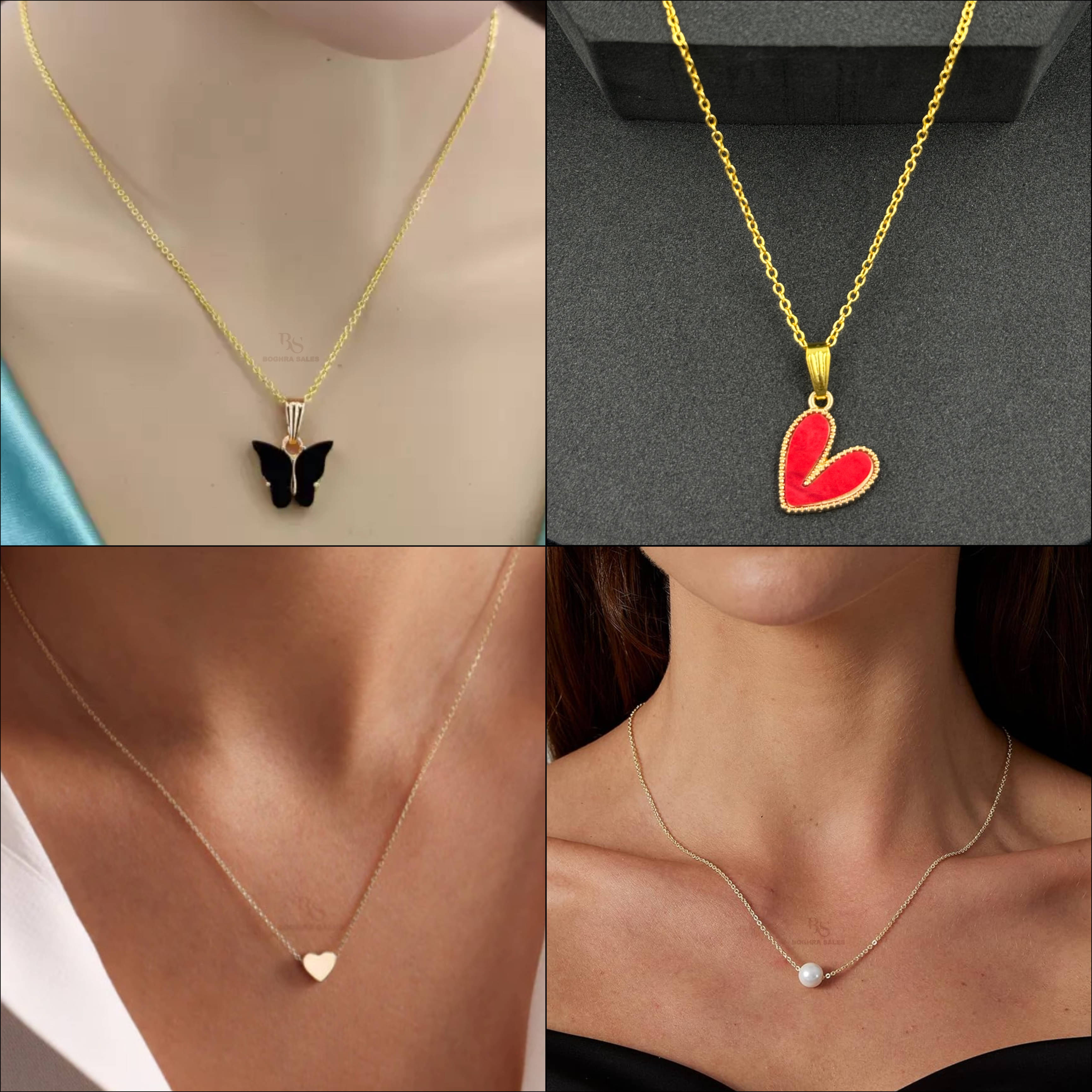 BOGHRA SALES Gold Pendant set ( Pack of 4 ) BOGHRA SALES Gold Pendant set ( Pack of 4 )