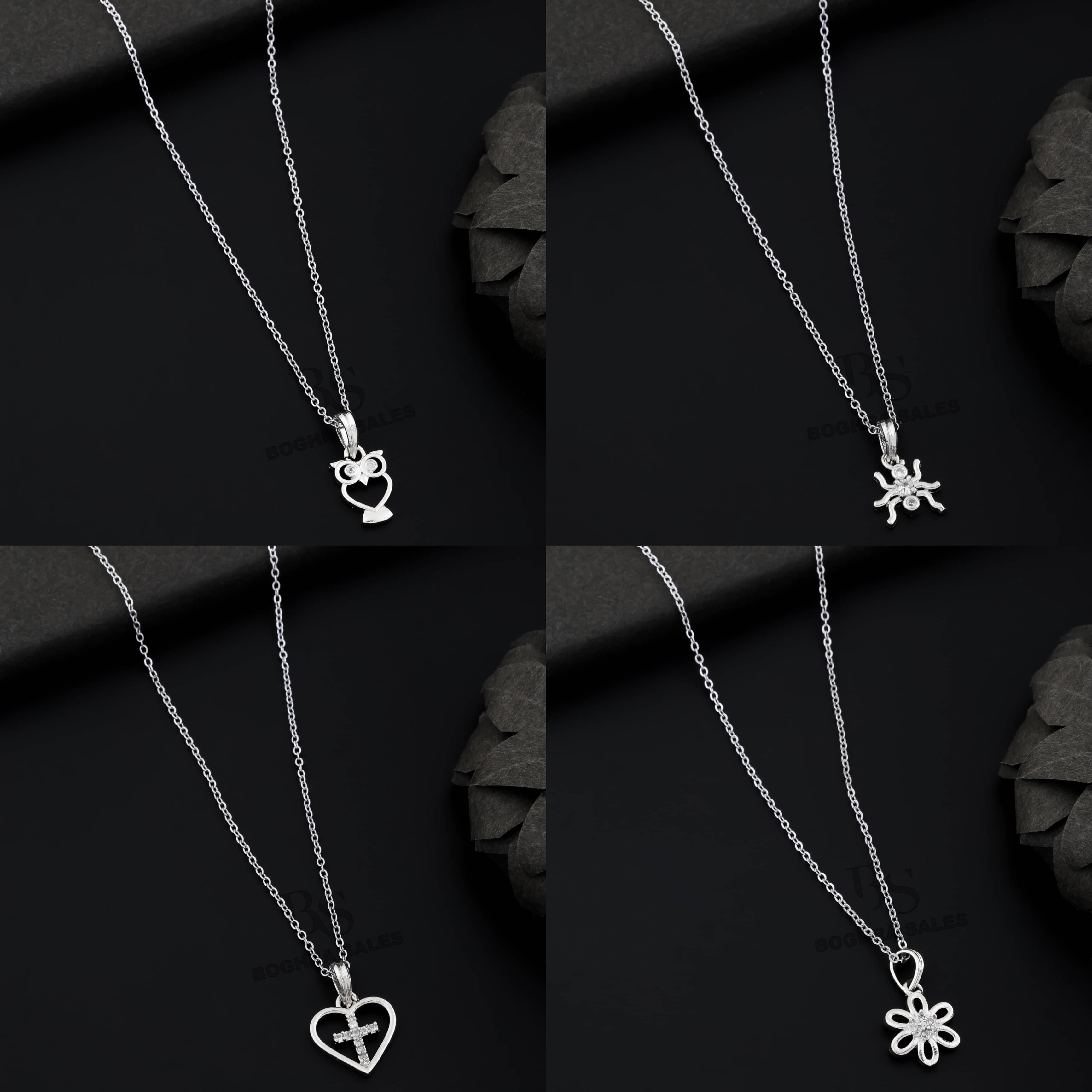     			BOGHRA SALES Silver Pendant set ( Pack of 4 )