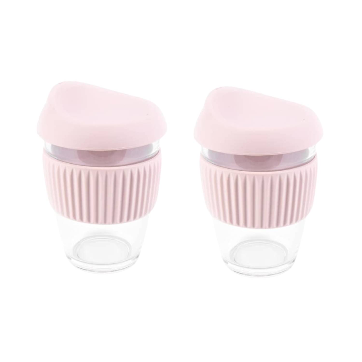     			Baskety Reusable Coffee Cup Glass Travel Mug 500 mL ( Pack of 2 )