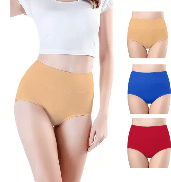Bebron Pack of 3 Cotton Lycra Briefs For Women ( Multicolor4 )