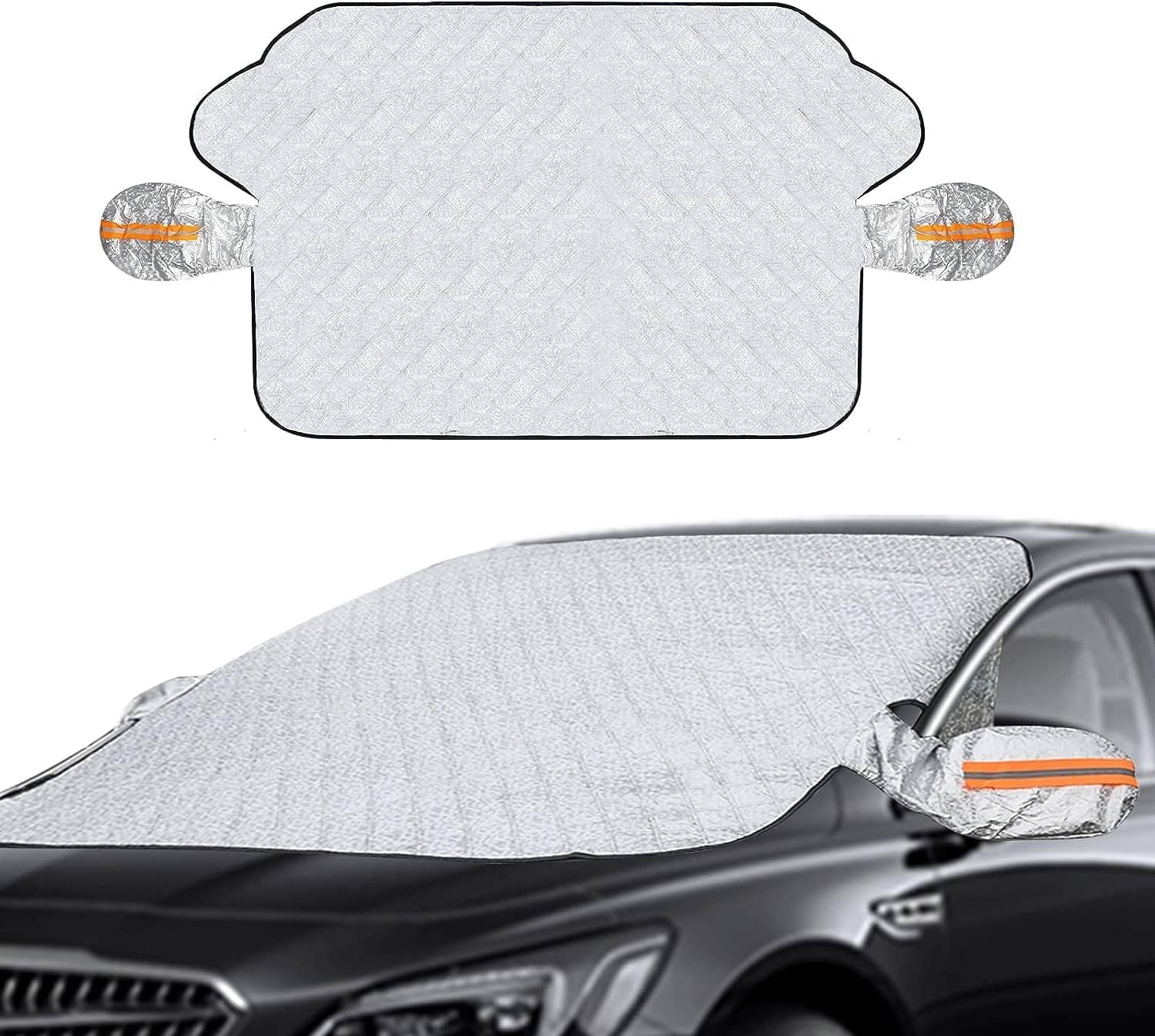Car Windshield Sunshade & Snow Cover - Universal Magnetic Ice Snow Guard with Side Mirror Covers for All-Season Protection - Fits Most Cars     			Car Windshield Sunshade & Snow Cover - Universal Magnetic Ice Snow Guard with Side Mirror Covers for All-Season Protection - Fits Most Cars