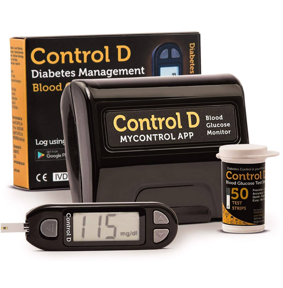 Control D Black Glucometer & 50 Strips Glucometer Control D Black Glucometer & 50 Strips Glucometer