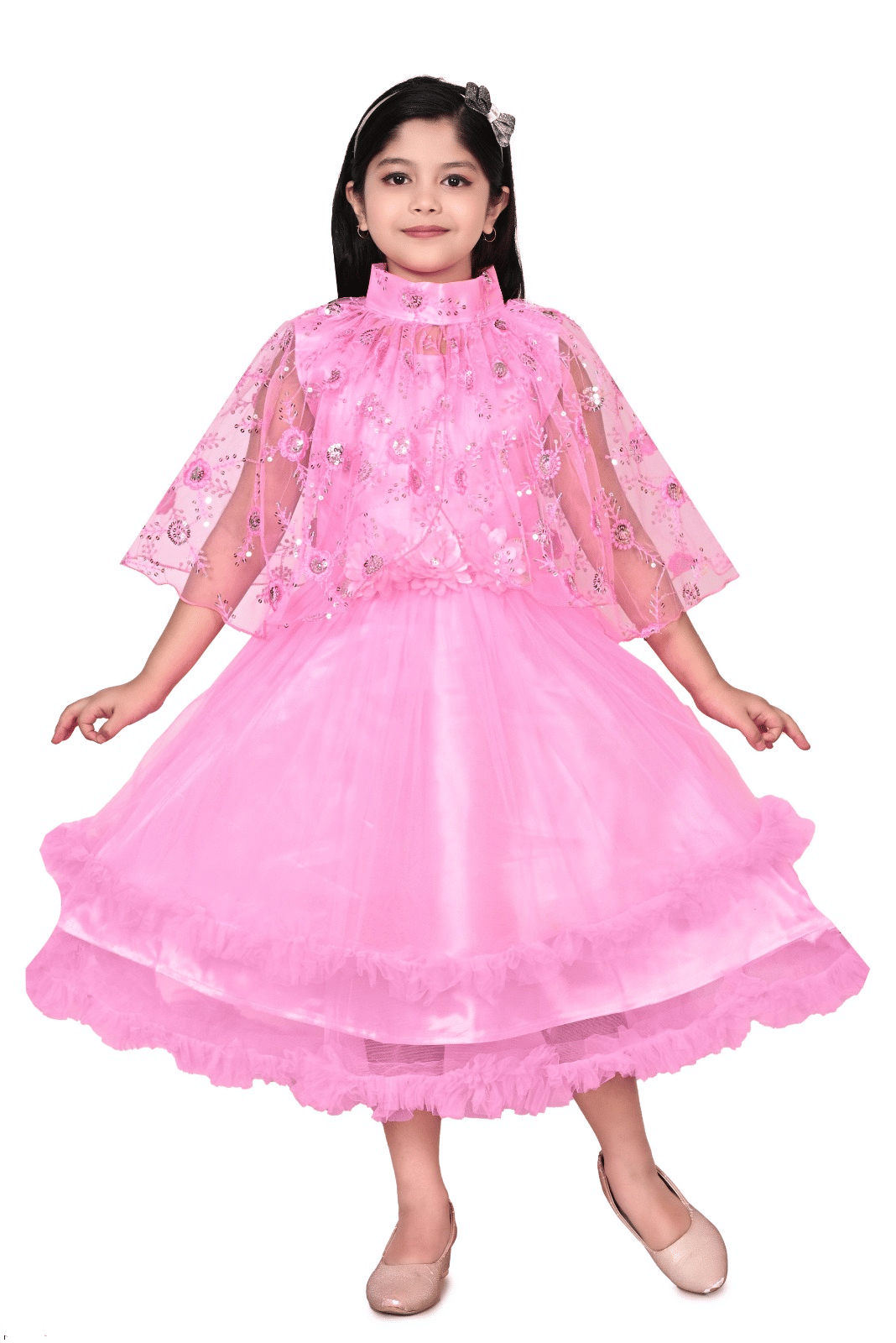 DS DRESSES Net Gown For Girls ( Pack of 1 , Pink ) DS DRESSES Net Gown For Girls ( Pack of 1 , Pink )