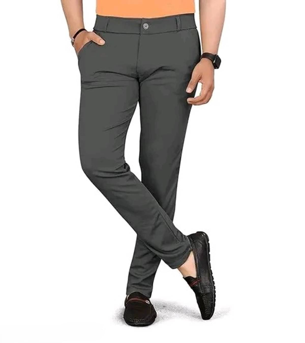     			DWIDEN Regular Flat Men's Trouser - Dark Grey ( Pack of 1 )