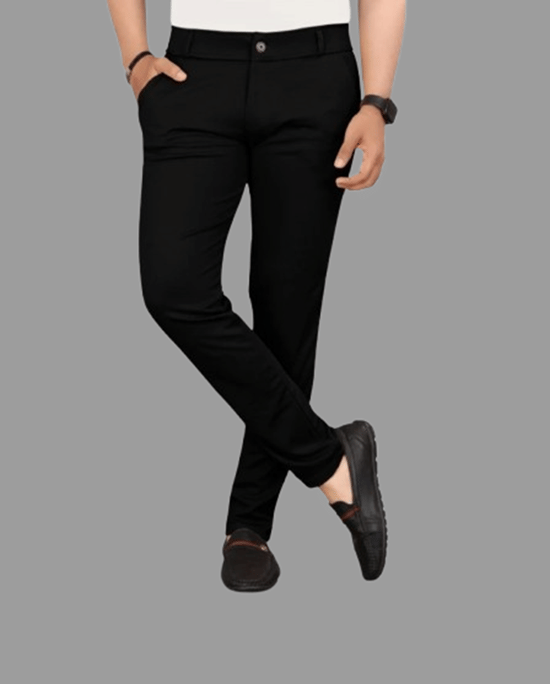     			DWIDEN Regular Flat Men's Trouser - Black ( Pack of 1 )