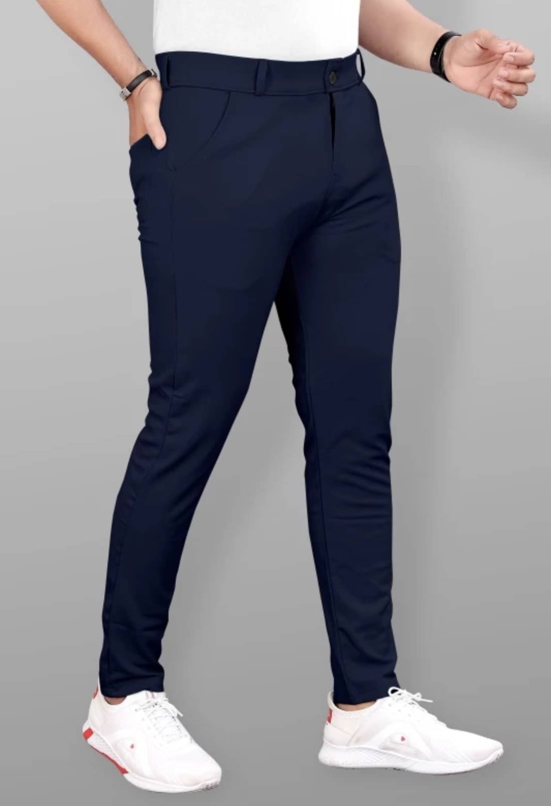     			DWIDEN Regular Flat Men's Trouser - Navy Blue ( Pack of 1 )