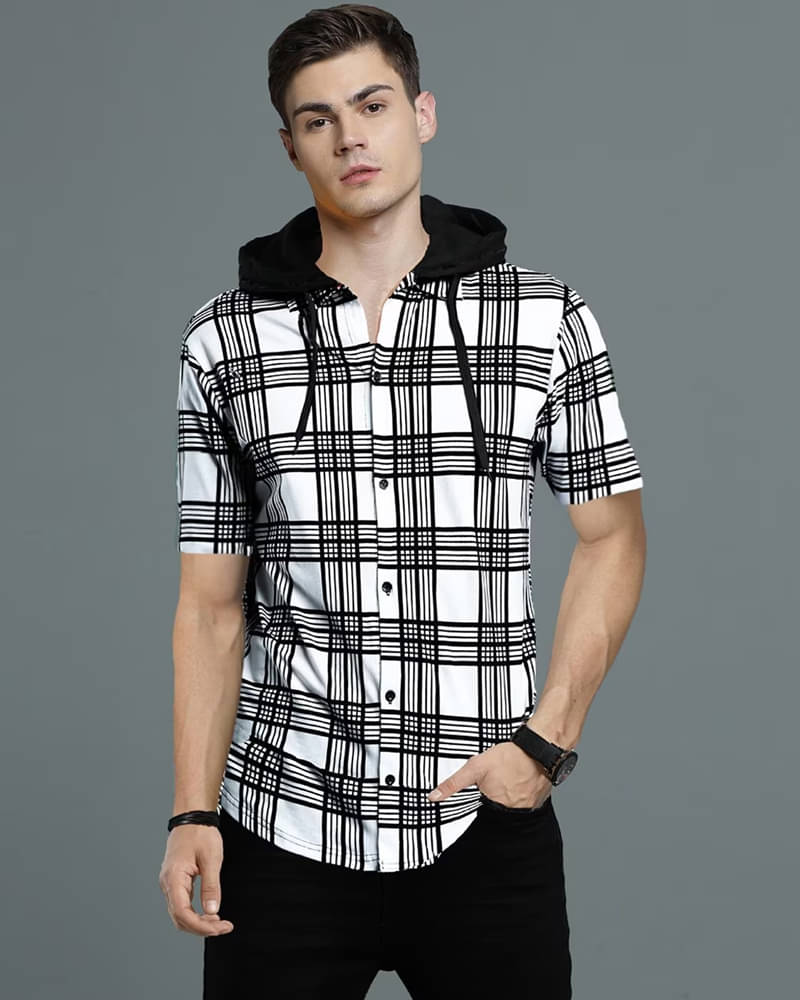     			Eyebogler Cotton Blend Regular Fit Checks Full Sleeves Men's Casual Shirt - Black ( Pack of 1 )