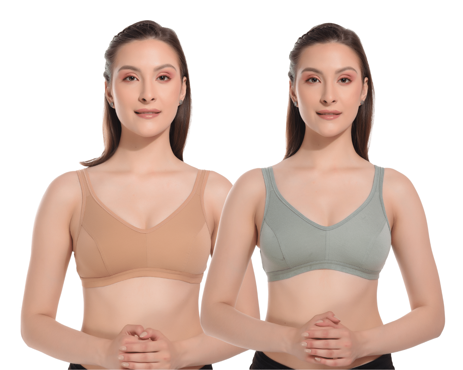 FAZTER Pack of 2 Lycra Non Padded Everyday Bra For Women ( Beige,Mint Green ) FAZTER Pack of 2 Lycra Non Padded Everyday Bra For Women ( Beige,Mint Green )