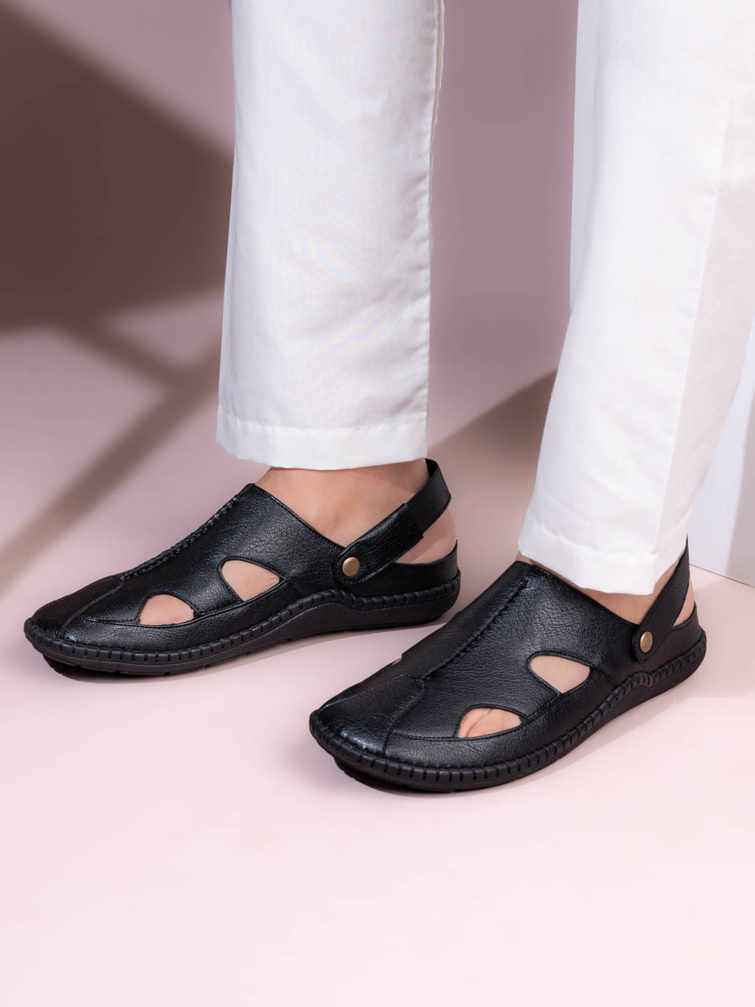     			Fentacia - Black Men's Sandals