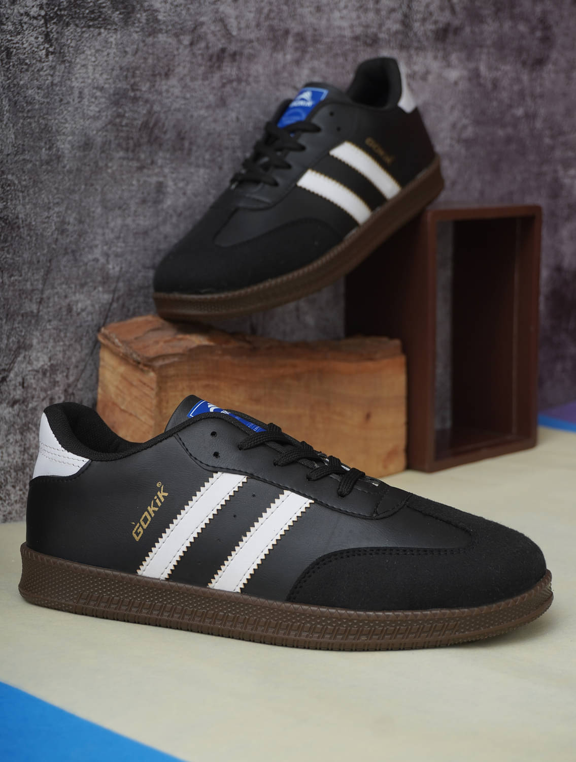     			Gokik Casual Sneakers Shoes For Men GKS20 SAMBA Black Men's Sneakers