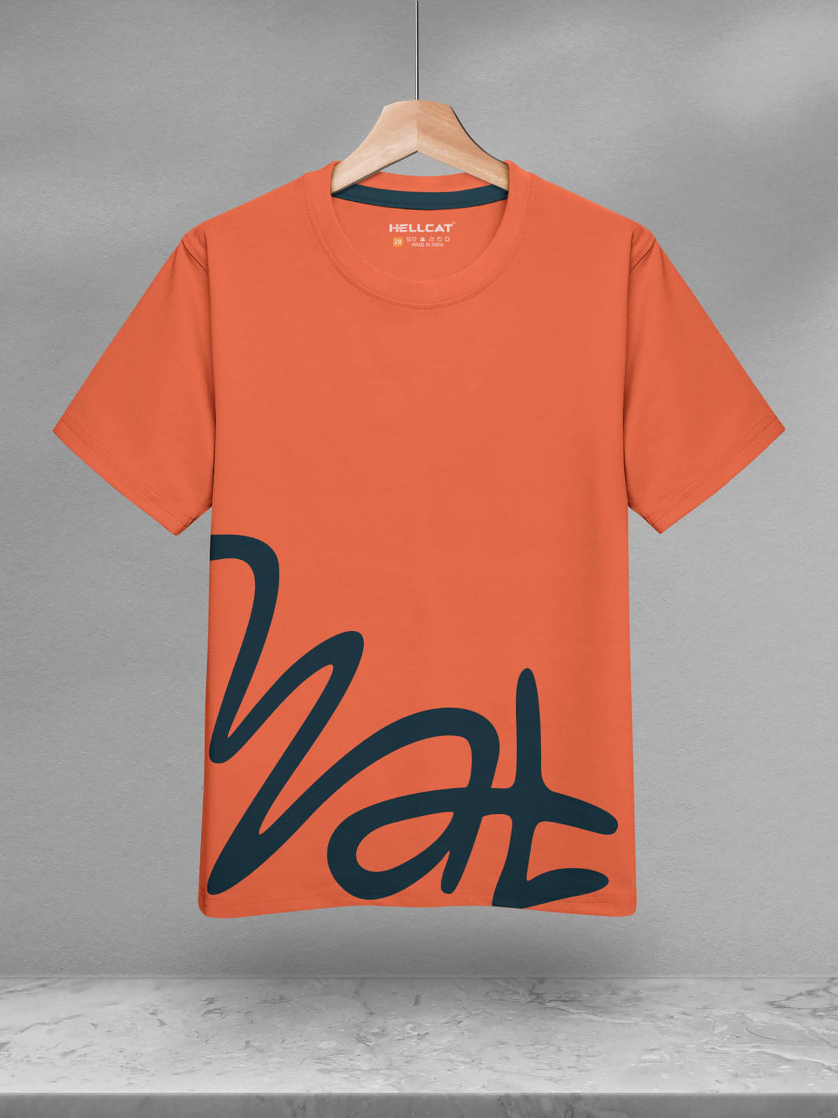     			HELLCAT Pack of 1 Boys Cotton Blend T-Shirt ( Orange )