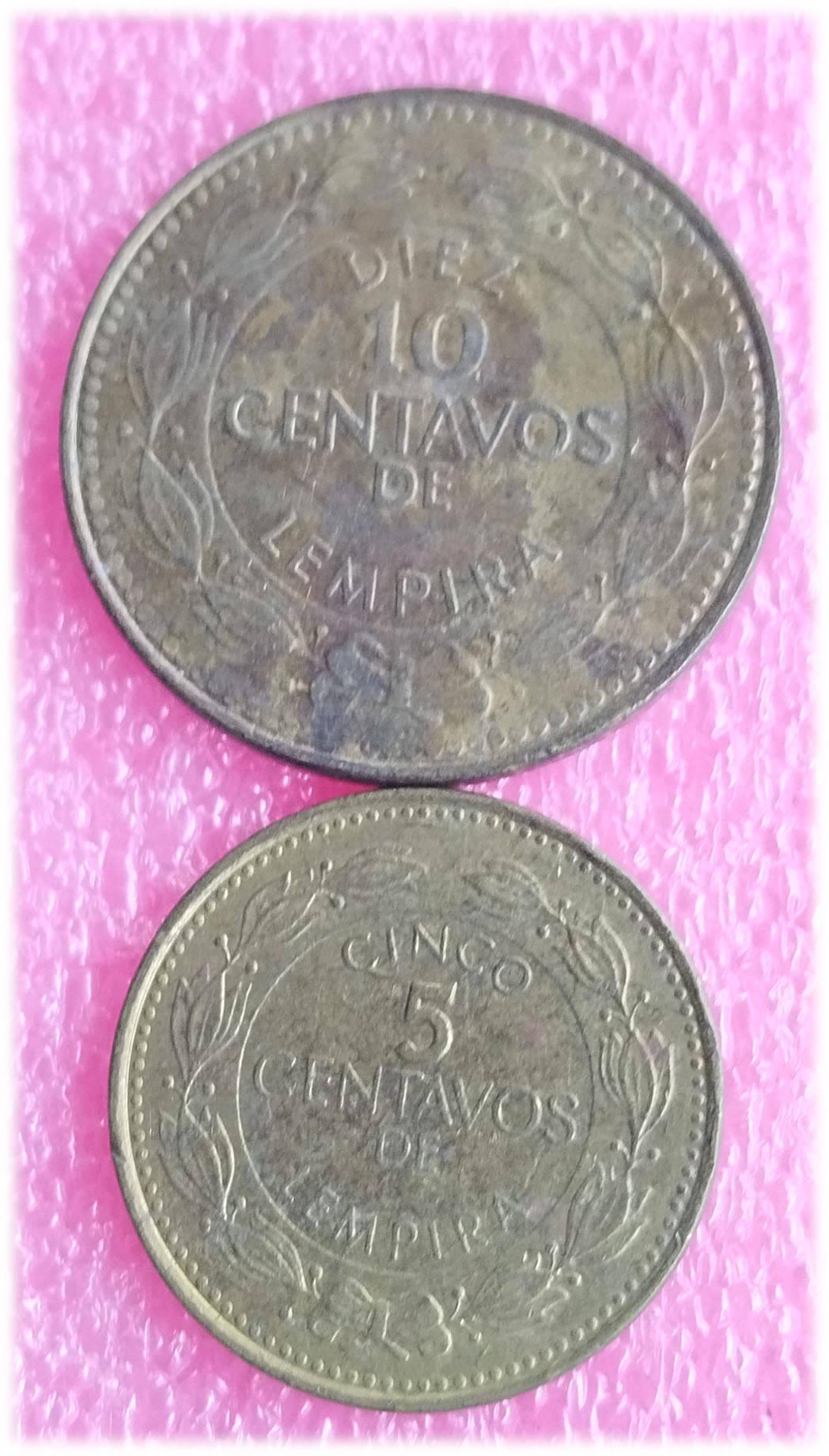     			HONDURAS -  2 ALL DIFFERENT COINS SET ( including scarce and rare ones )