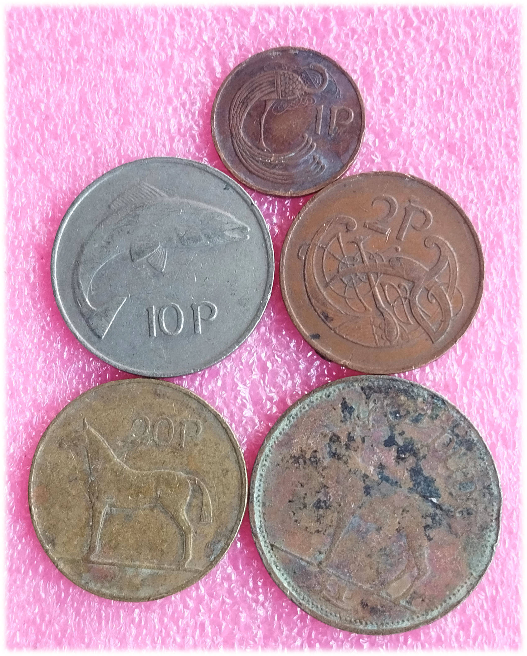     			IRELAND EIRE -  5 ALL DIFFERENT COINS SET ( including scarce and rare ones )