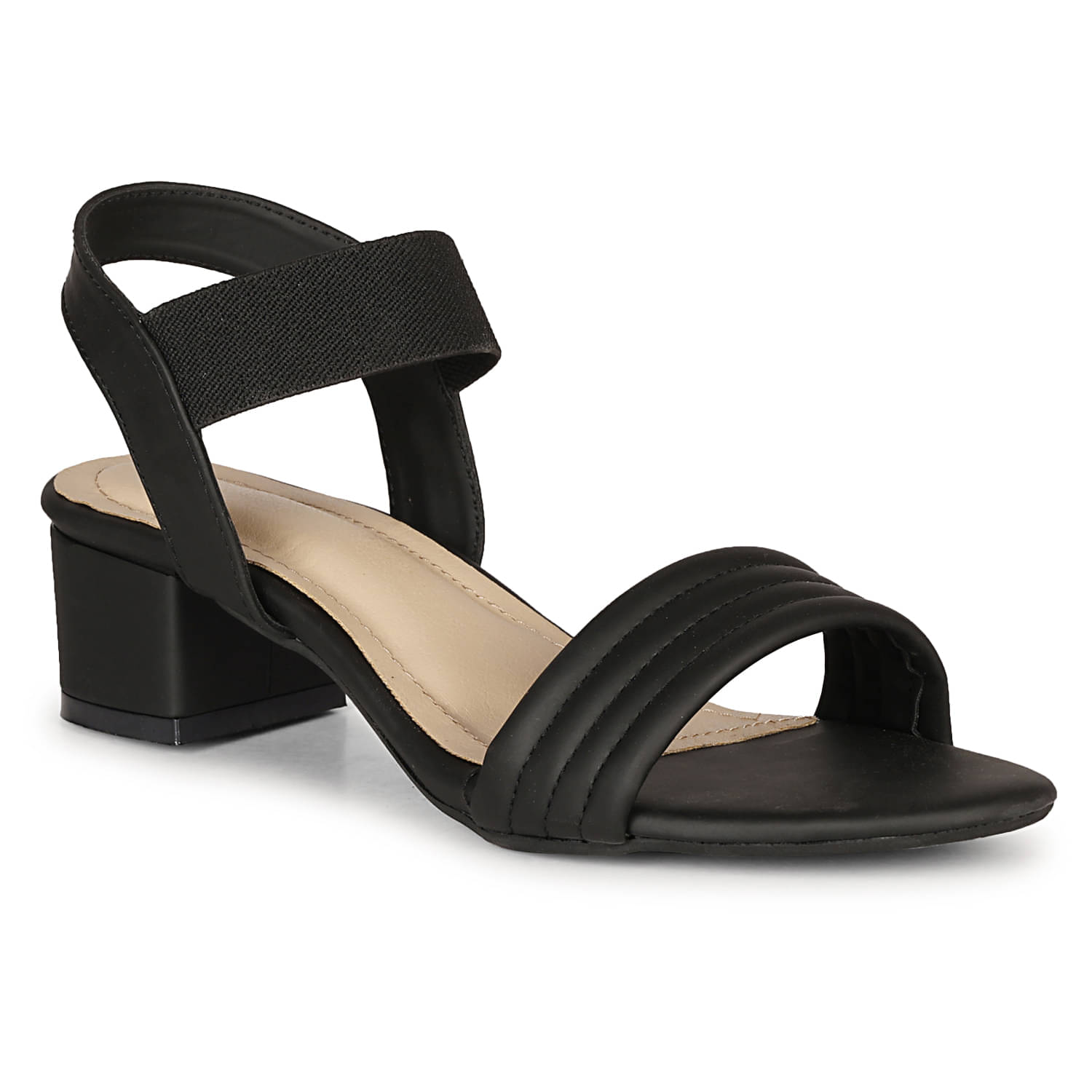     			Ishransh Black Women's Sandal Heels