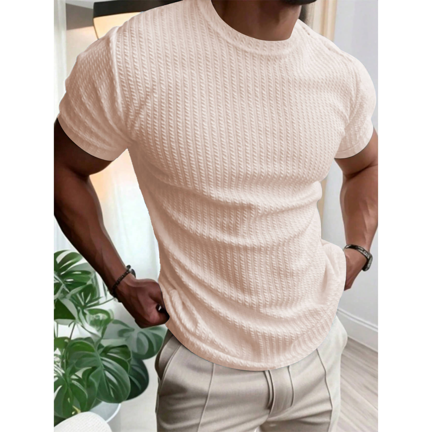 KAJARU Men Cotton Blend Regular Fit Solid T-Shirt ( Off-White ) KAJARU Men Cotton Blend Regular Fit Solid T-Shirt ( Off-White )