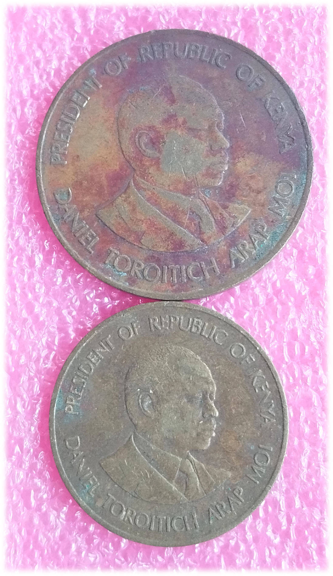     			KENYA -  2 ALL DIFFERENT COINS SET ( including scarce and rare ones )
