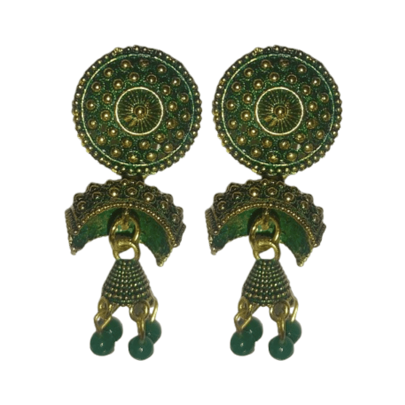     			Kailash Creation Global Green Jhumki Earrings ( Pack of 1 )