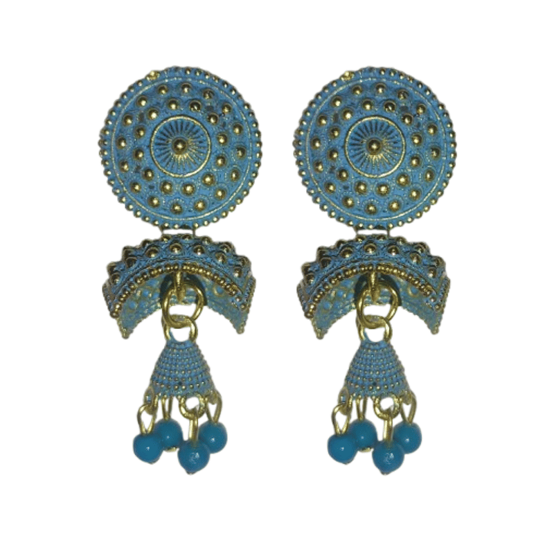     			Kailash Creation Global Light Blue Jhumki Earrings ( Pack of 1 )