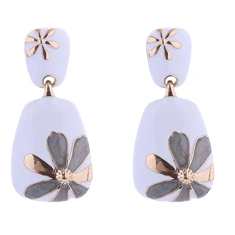     			Kailash Creation Global Light Grey Drop Earrings ( Pack of 1 )