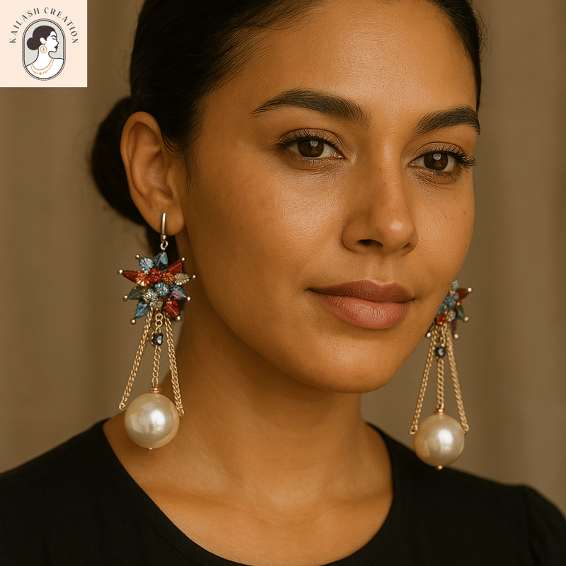     			Kailash Creation Global Multicolor Drop Earrings ( Pack of 1 )