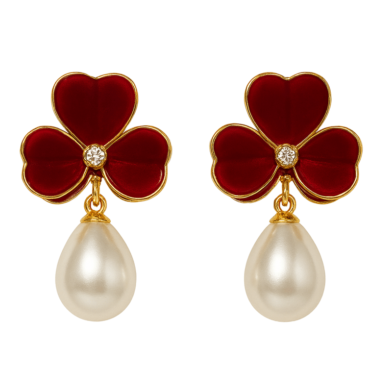     			Kailash Creation Global Red Drop Earrings ( Pack of 1 )