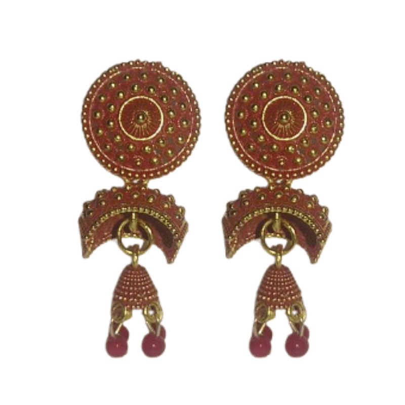     			Kailash Creation Global Red Jhumki Earrings ( Pack of 1 )