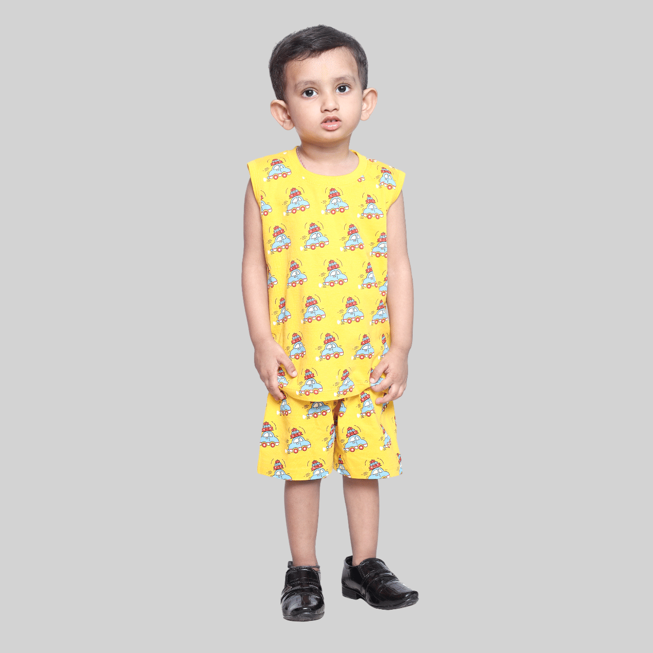     			Kidzee Kingdom Pack of 1 Baby Boys Cotton T-Shirt & Shorts Set ( Yellow )