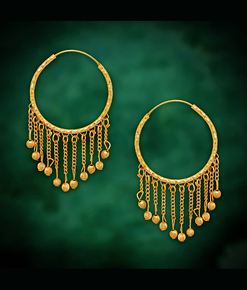 LUV FASHION Golden Bali Earrings ( Pack of 1 ) - Earrings | Buy online on ZillyBuy