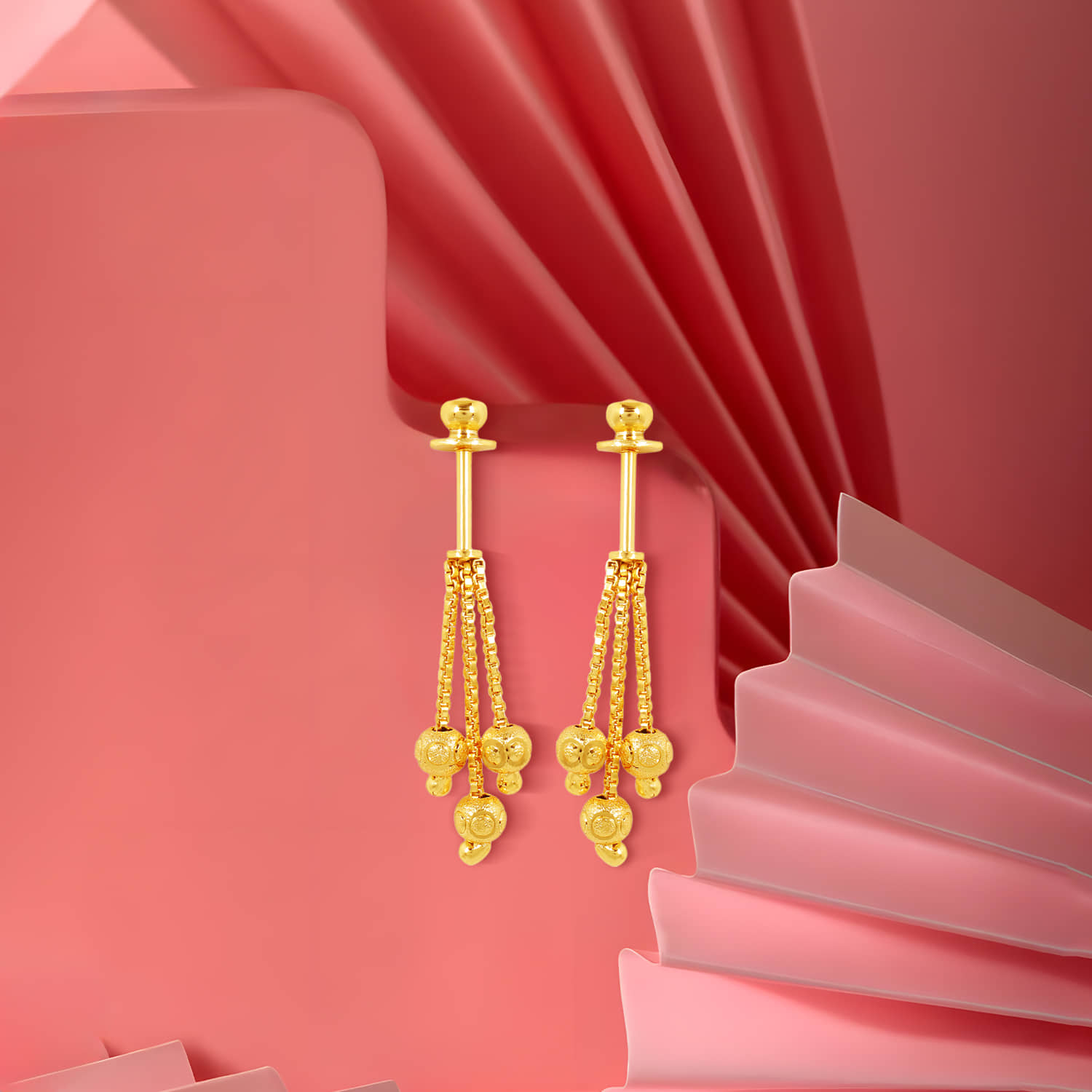 LUV FASHION Golden Drop Earrings ( Pack of 1 ) - Earrings | Buy online on ZillyBuy