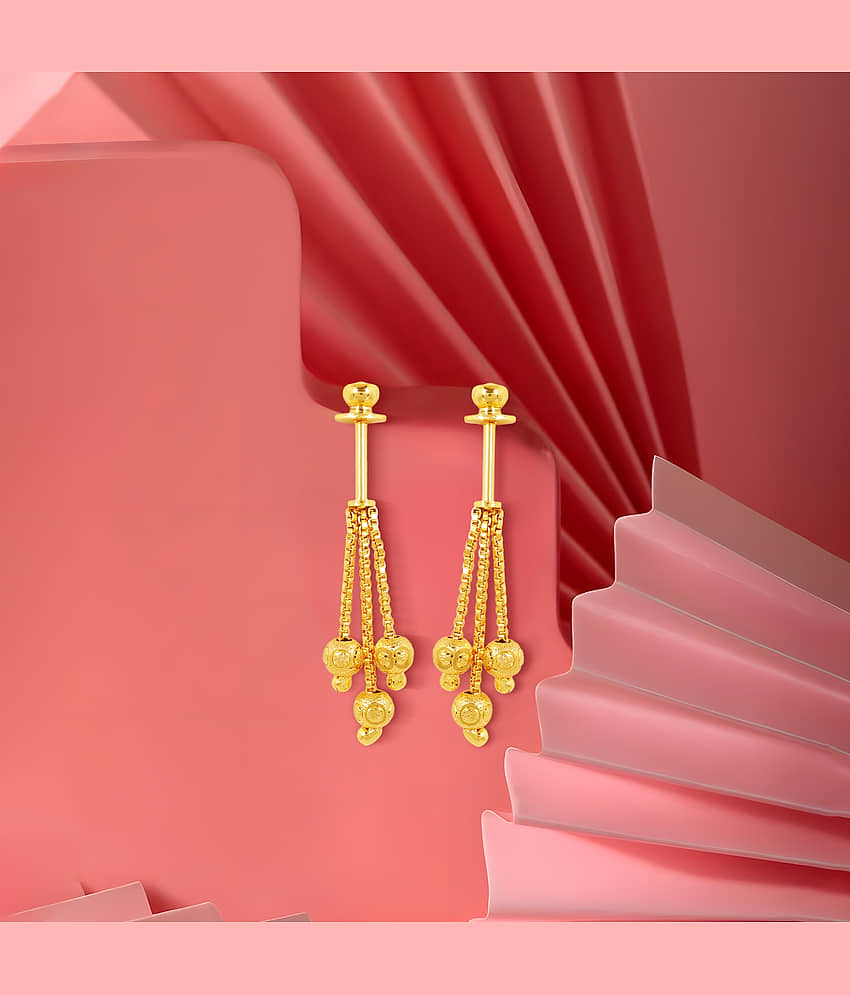 LUV FASHION Golden Drop Earrings ( Pack of 1 ) - Earrings | Buy online on ZillyBuy