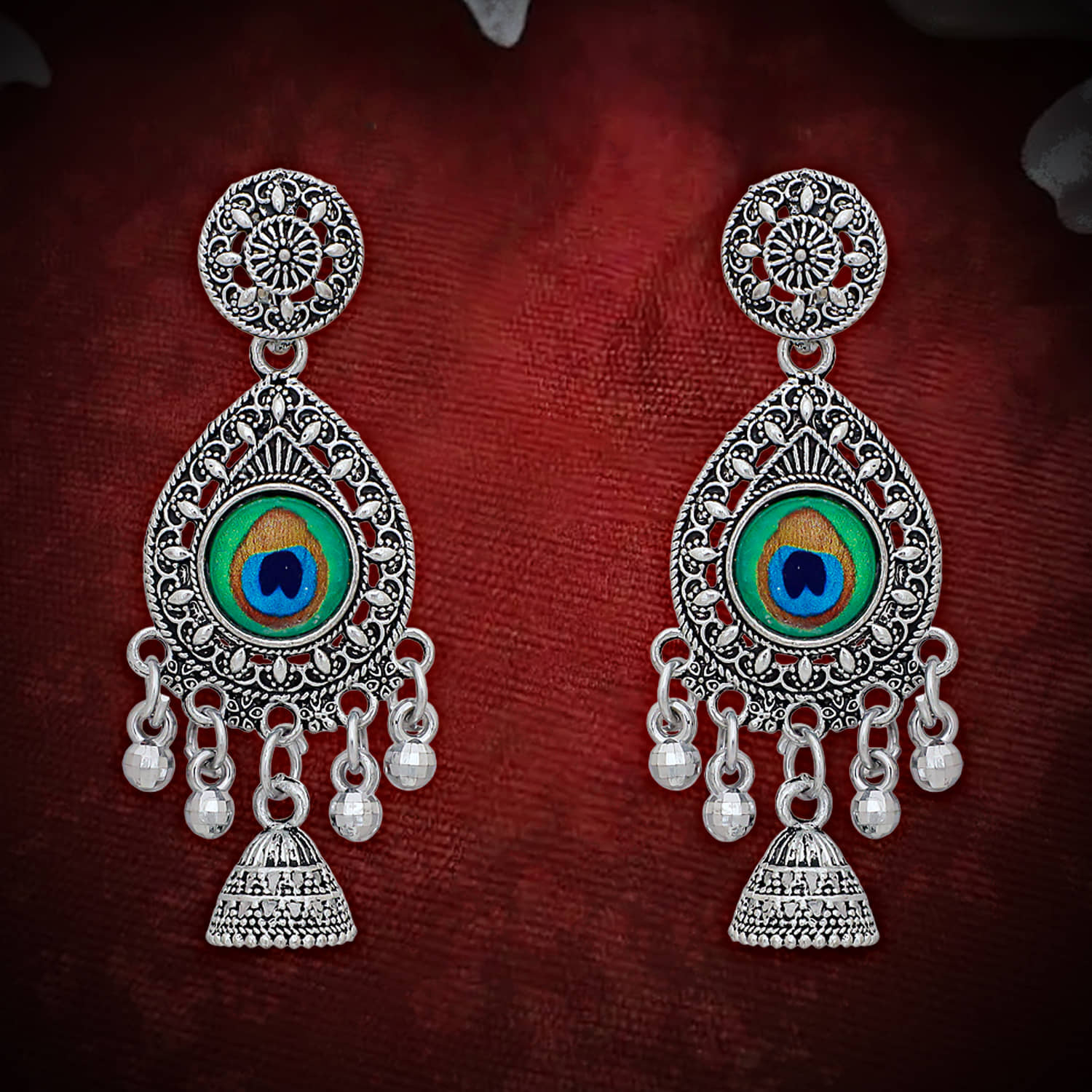 LUV FASHION Silver Jhumki Earrings ( Pack of 1 ) - Earrings | Buy online on ZillyBuy