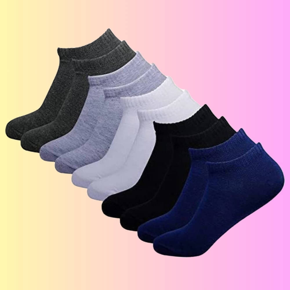 MJE Pack of 5 Men's Cotton Blend Ankle Length Socks ( Multicolor ) MJE Pack of 5 Men's Cotton Blend Ankle Length Socks ( Multicolor )