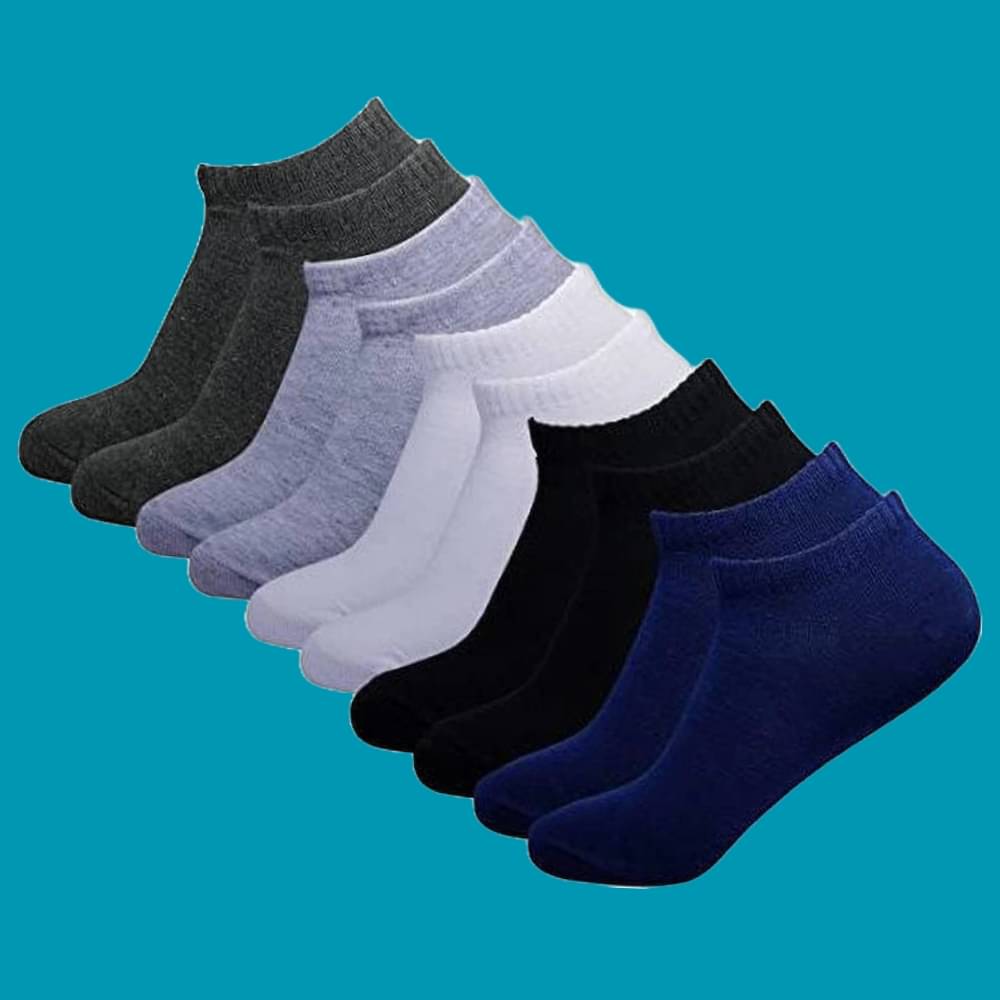 MJE Pack of 5 Men's Cotton Blend Ankle Length Socks ( Multicolor ) MJE Pack of 5 Men's Cotton Blend Ankle Length Socks ( Multicolor )