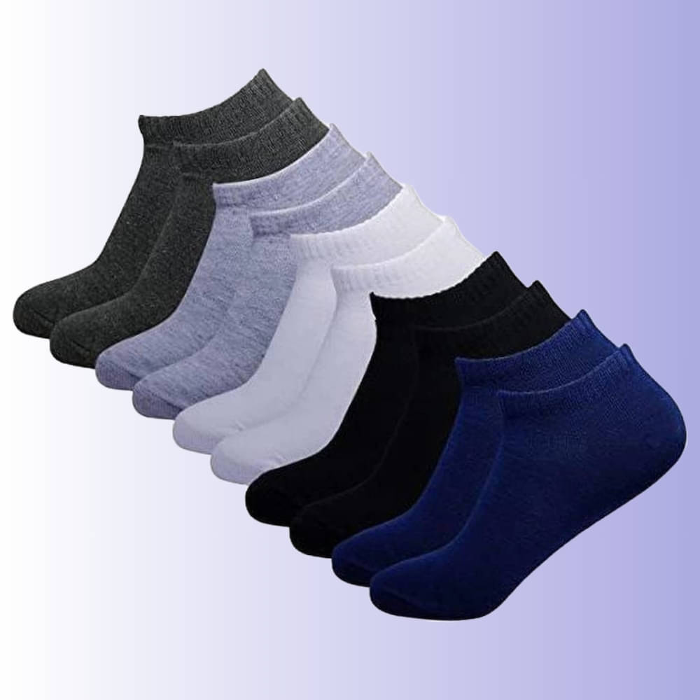 MJE Pack of 5 Men's Cotton Blend Ankle Length Socks ( Multicolor )     			MJE Pack of 5 Men's Cotton Blend Ankle Length Socks ( Multicolor )