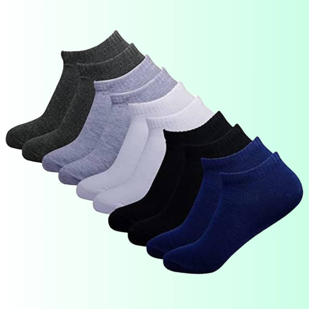 MJE Pack of 5 Men's Cotton Blend Ankle Length Socks ( Multicolor ) MJE Pack of 5 Men's Cotton Blend Ankle Length Socks ( Multicolor )