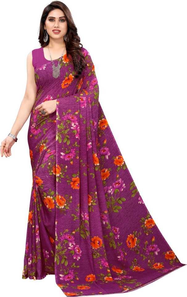 Maayro Georgette Printed Saree With Unstitched Blouse Piece ( Yellow ) Maayro Georgette Printed Saree With Unstitched Blouse Piece ( Yellow )