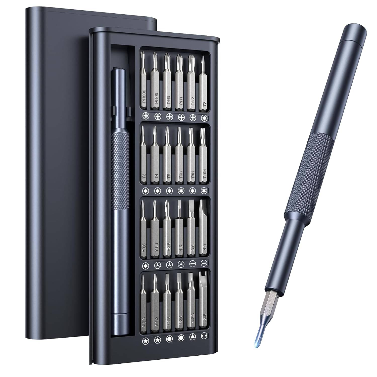     			Magnique 25-in-1 Small Precision Screwdriver Set, Professional Magnetic Mini Repair Tool Kit for Phone, Computer, Watch, Laptop, Macbook, Ring Doorbell, Eyeglass, Electronic, [Bearing Steel] Screw Driver