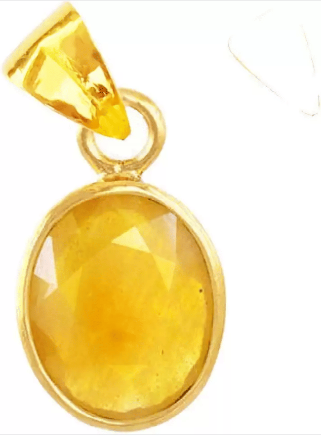     			NATURAL AND CERTIFIED TOP QUALITY YELLOW STONE GOLD PLATED PENDENT