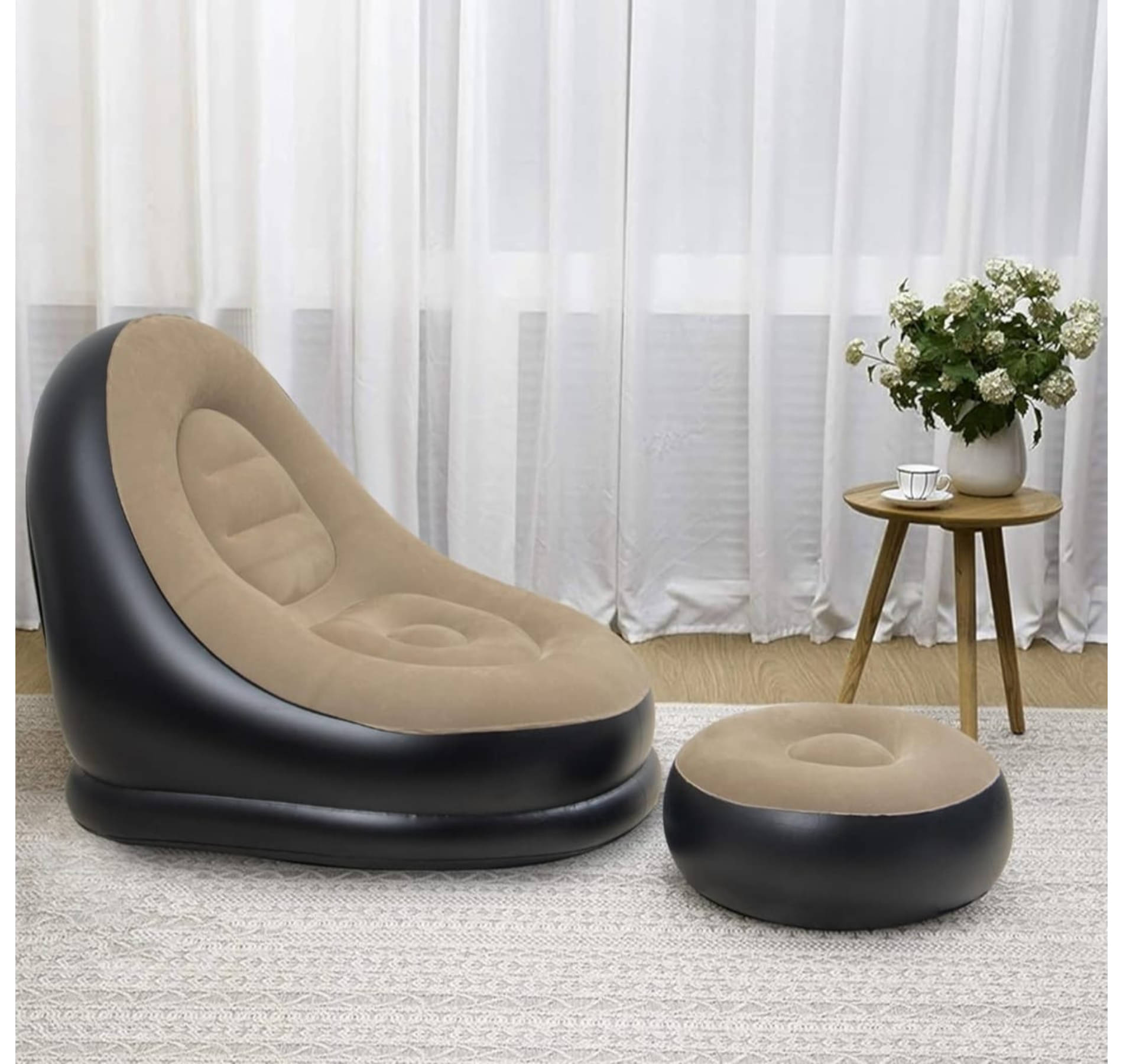     			QitmirMKT Inflatable Lounge Set Sofa with Foot Stool (with Air Pump) Assorted Sleeping Bags