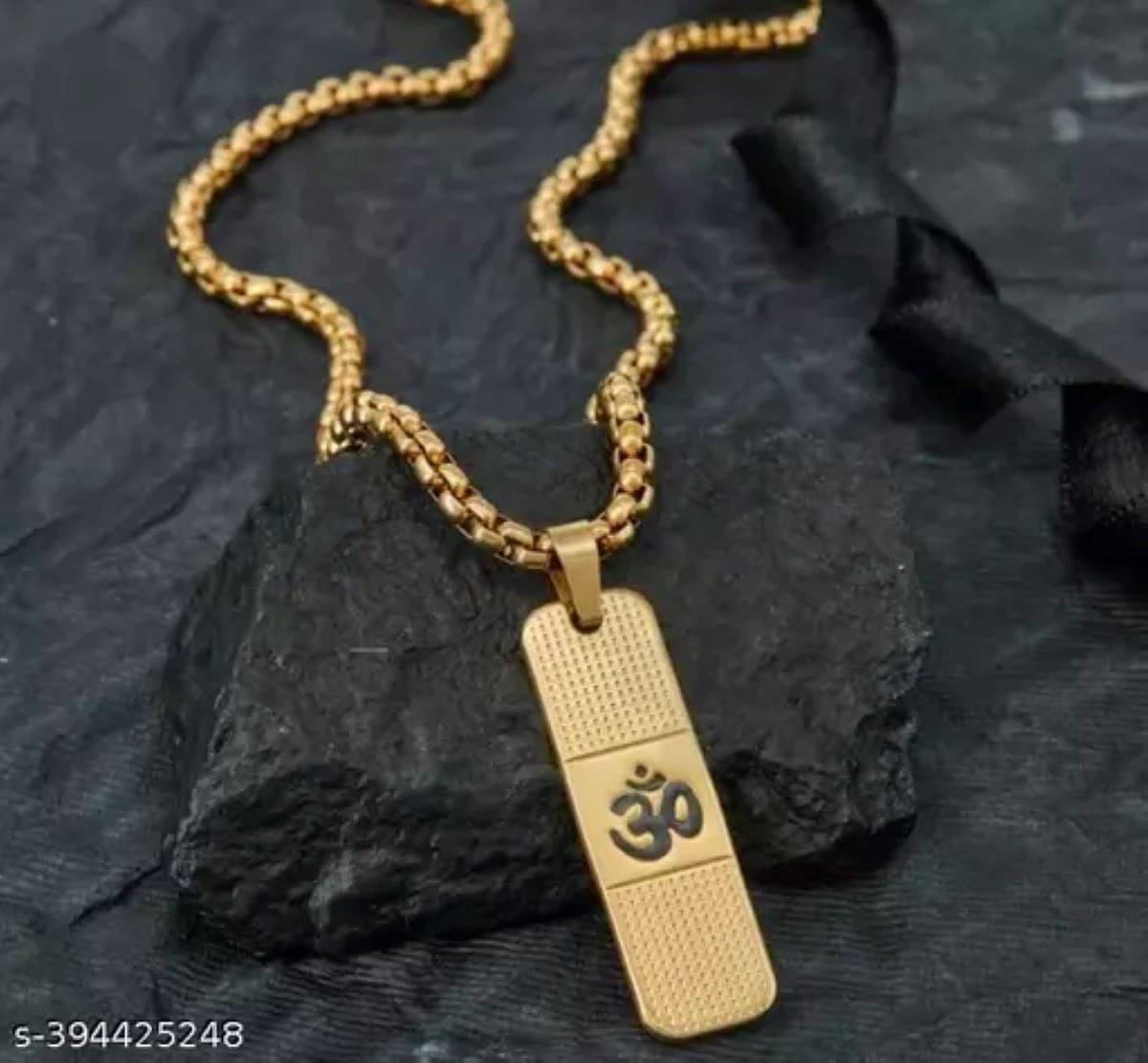 RANEM Gold Religious Pendant With Chain ( Pack of 1 ) RANEM Gold Religious Pendant With Chain ( Pack of 1 )